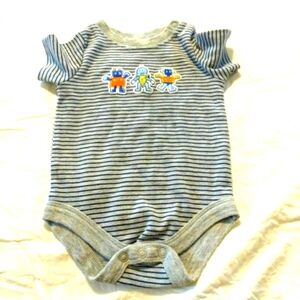 Garanimals 0-3M Robots Stripes Onesie